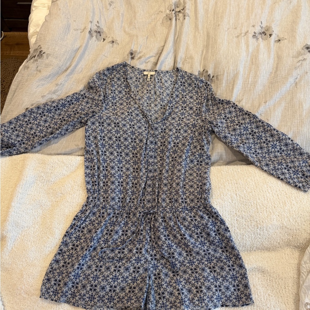 Joie Blue and White Floral Jumpsuit